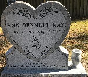 heart shaped granite headstone